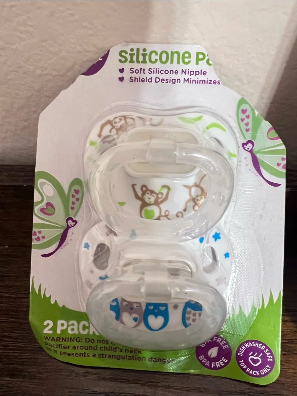 Boogin Head Pacigrip Pacifier Holder For Tethers & Silicone Pacifier’s 2 Pack